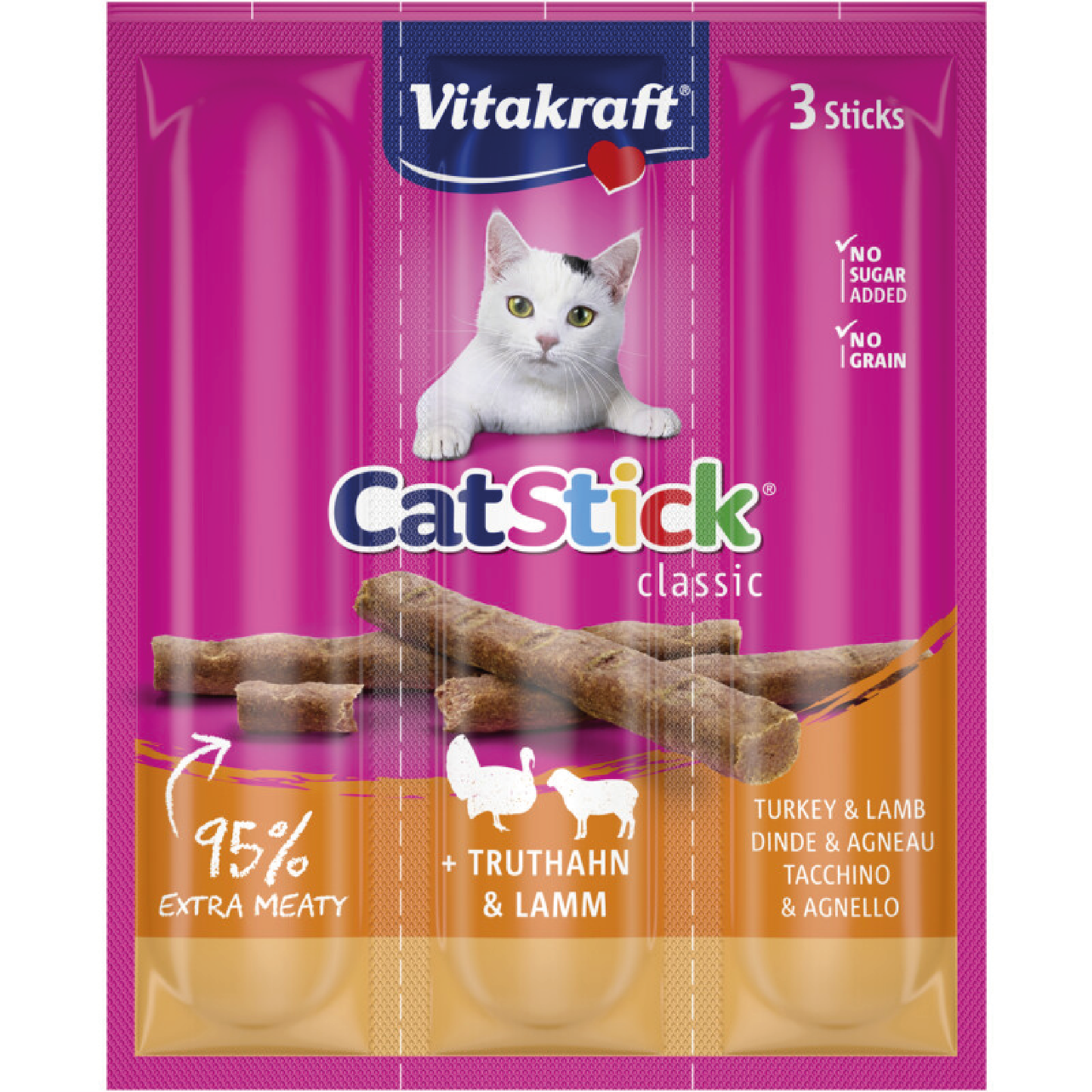 Vitakraft Catsticks Kalkoen Lam 18g