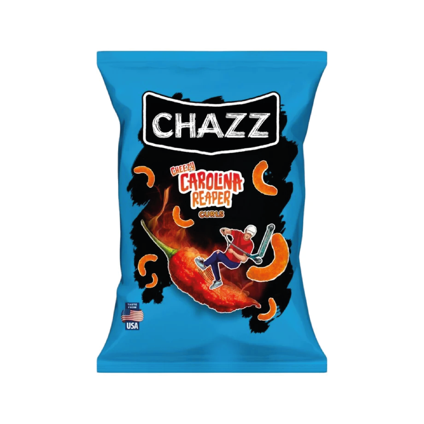 Chazz Crispy Corn Curls Carolina Reaper 100g