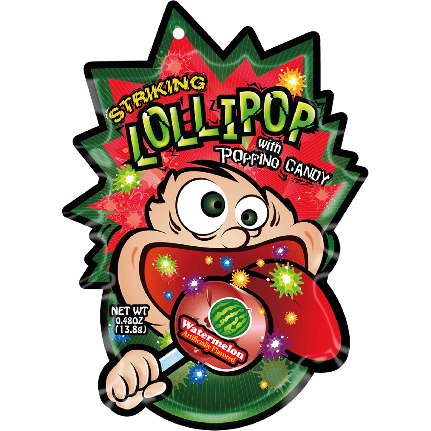 Striking Lollipop with Popping Candy Watermelon 13.8g