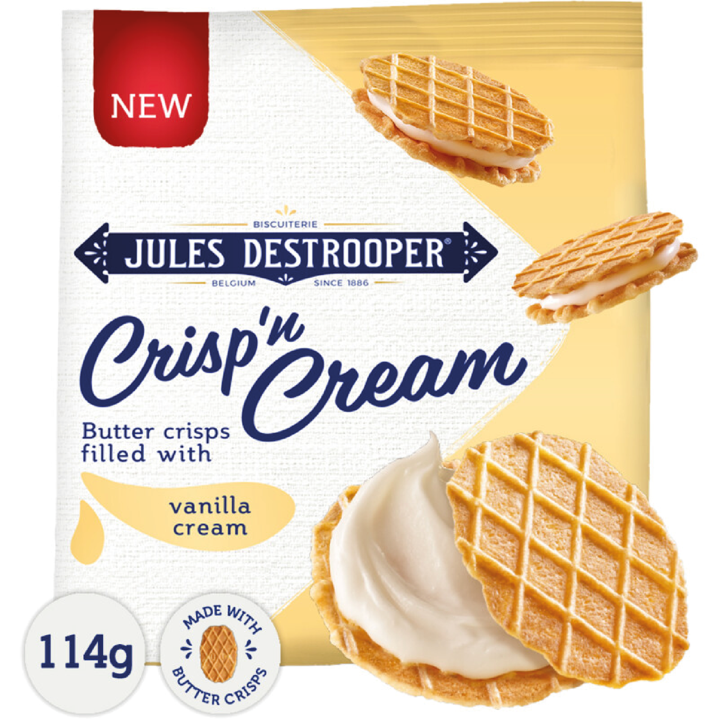 Jules Destrooper Crisp n Cream Vanille 114g