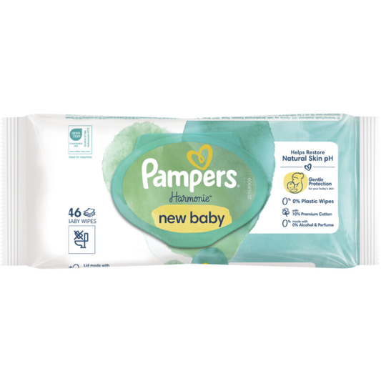 Pampers Harmonie 0% Plastic Babydoekjes 46st