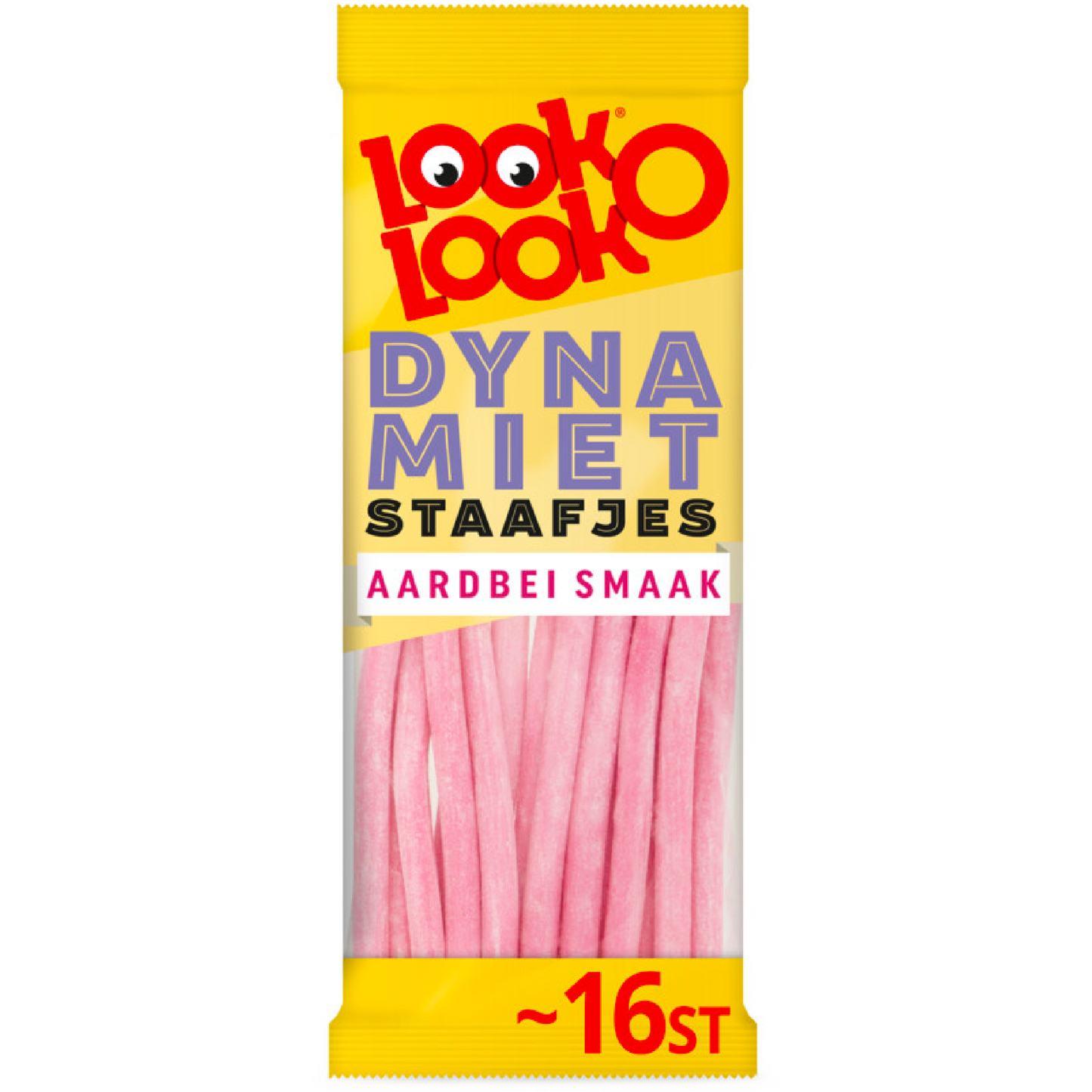 Look-O-Look Dynamietstaafjes Aardbeismaak 16 stuks - Snack-It