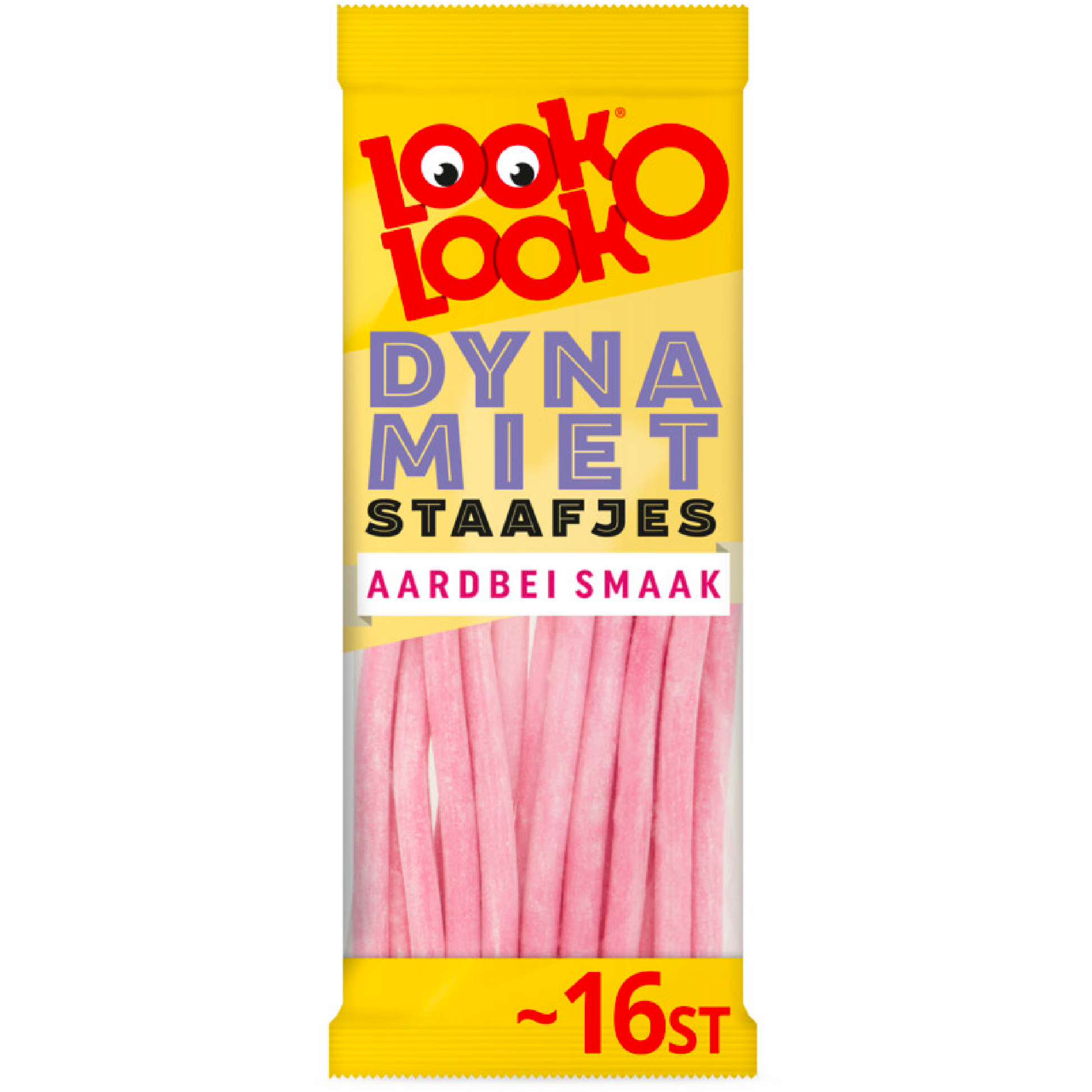 Look-O-Look Dynamietstaafjes Aardbeismaak 16 stuks - Snack-It