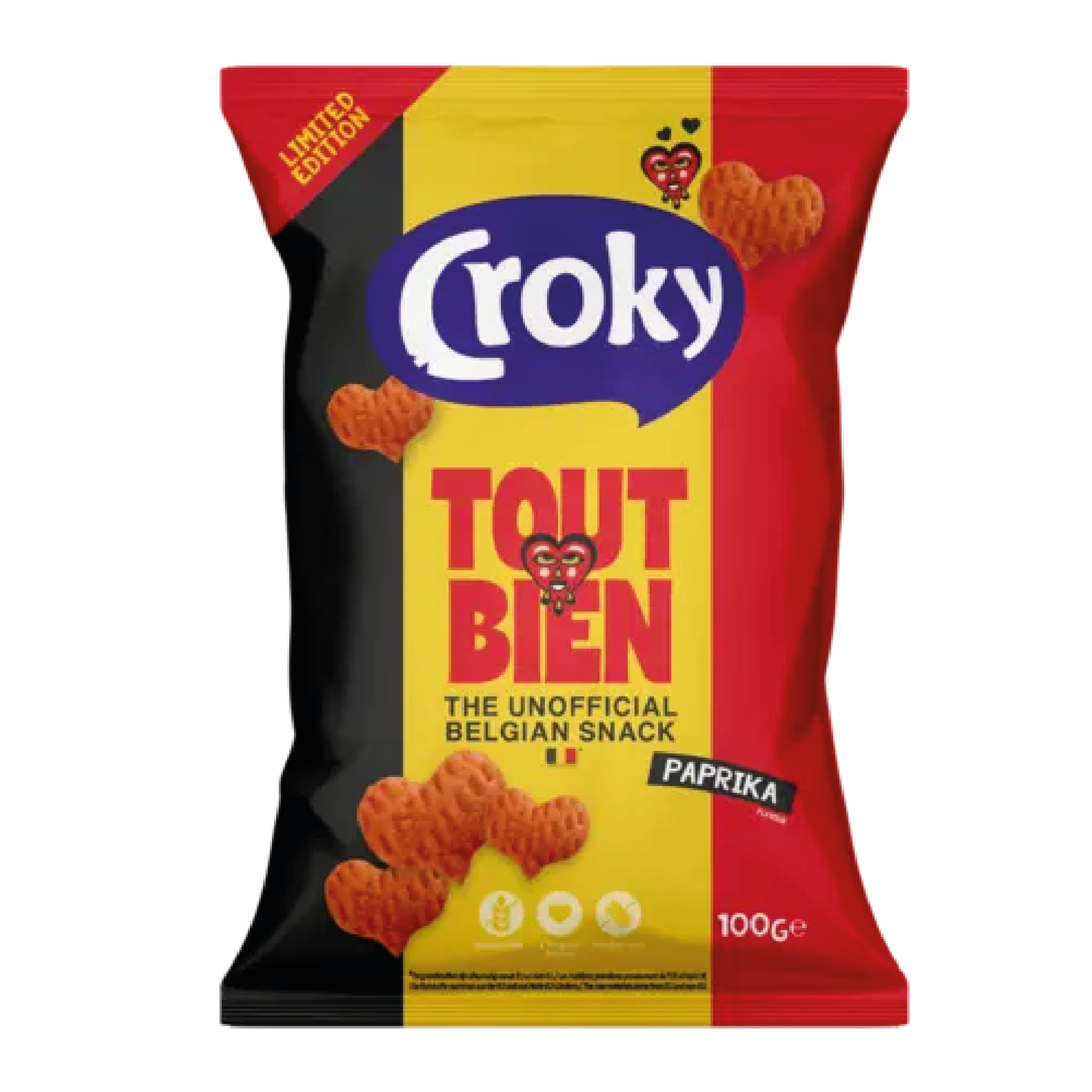 Croky Tout Bien Hearts Paprika 100g