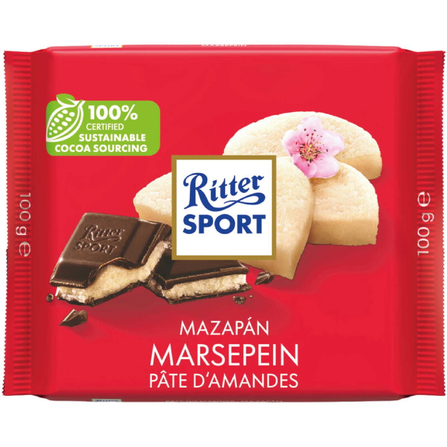 Ritter Sport Pure Chocolade Marsepein 100g